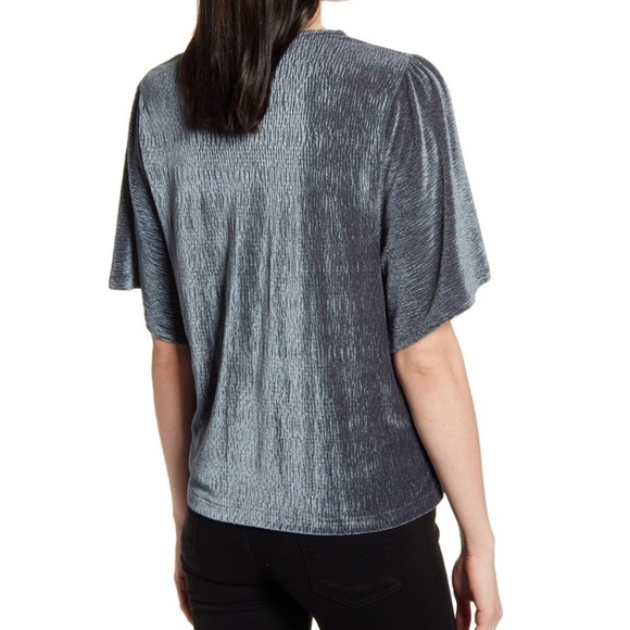 Madewell textured velvet flutter sleeve top - Picture 5 of 10